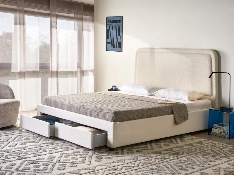 Dobbeltseng Sardent 180x200 - Off-White - Møbler - Senger - Sengeramme & sengestamme