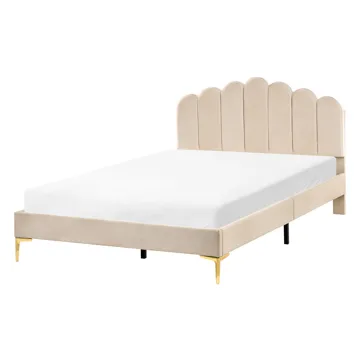 Dobbeltseng Sauvian 140x200 cm - Beige - Møbler - Senger - Sengeramme & sengestamme