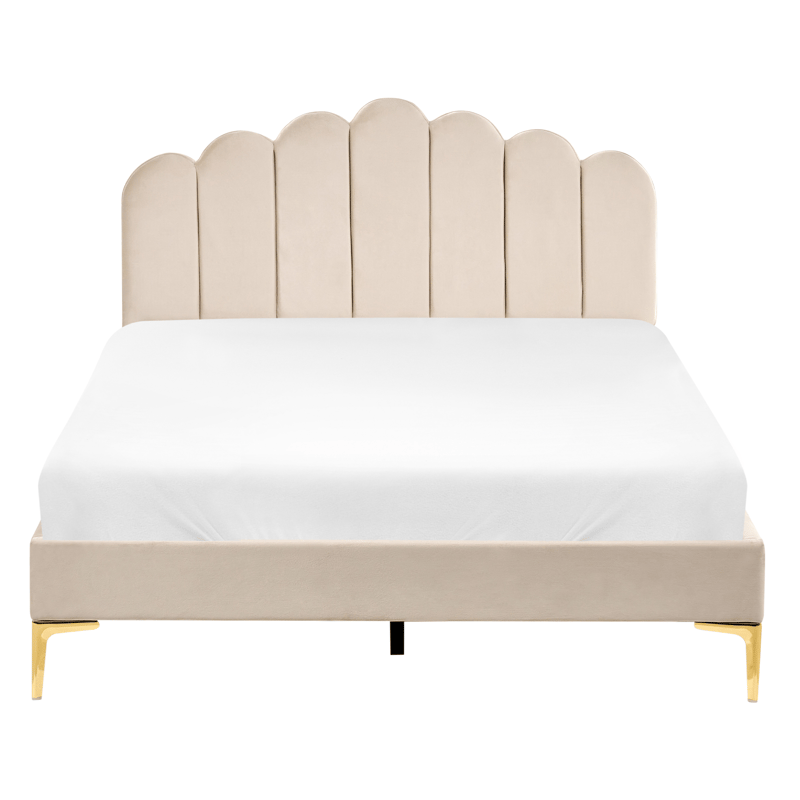Dobbeltseng Sauvian 140x200 cm - Beige - Møbler - Senger - Sengeramme & sengestamme