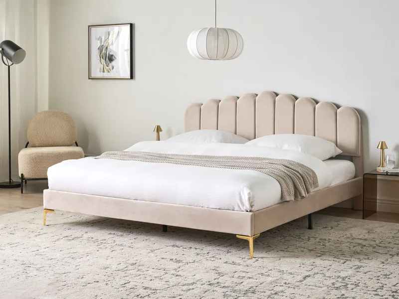 Dobbeltseng Sauvian 180x200 cm - Beige - Møbler - Senger - Sengeramme & sengestamme