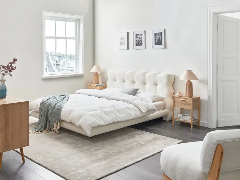 Dobbeltseng Soulisse 160x200 cm - Off-White - Møbler - Senger - Sengeramme & sengestamme