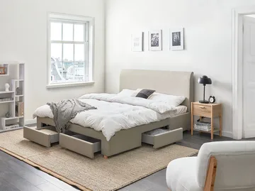 Dobbeltseng Soutrin 160x200 cm - Beige - Møbler - Senger - Sengeramme & sengestamme