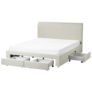 Dobbeltseng Soutrin 160x200 cm - Beige - Møbler - Senger - Sengeramme & sengestamme