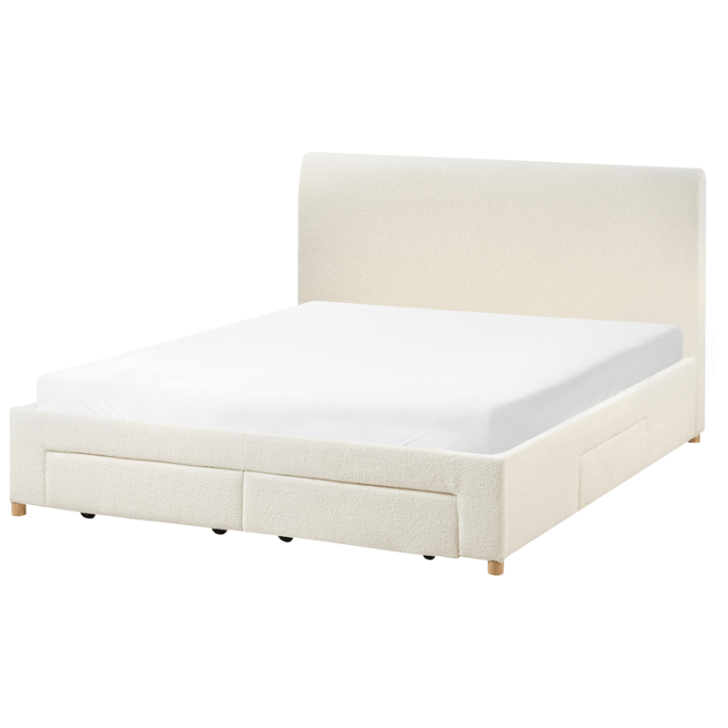 Dobbeltseng Soutrin 160x200 cm - Off-white - Møbler - Senger - Sengeramme & sengestamme