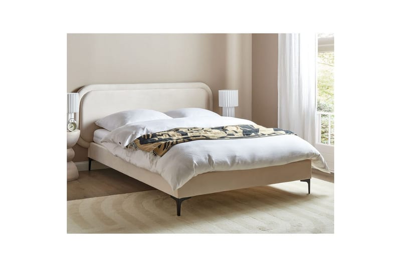 Dobbeltseng Suzette med lamellram Lysbeige, 140x200 cm - Lysbeige, 140x200 cm - Møbler - Senger - Dobbeltsenger