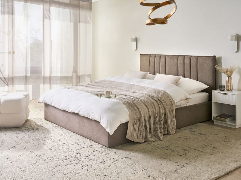 Dobbeltseng Tarascon 160x200 cm - Taupe - Møbler - Senger - Sengeramme & sengestamme