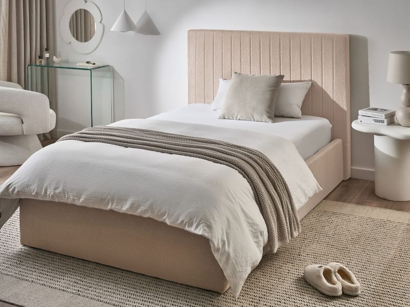 Dobbeltseng Vion 120x200 cm - Beige - Møbler - Senger - Sengeramme & sengestamme