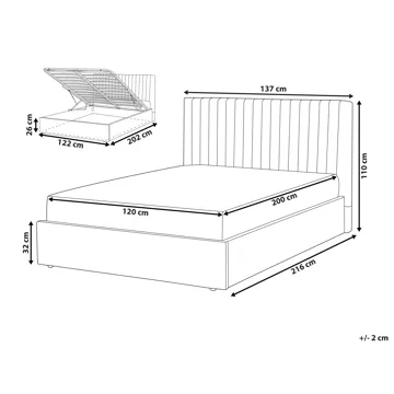 Dobbeltseng Vion 120x200 cm - Beige - Møbler - Senger - Sengeramme & sengestamme