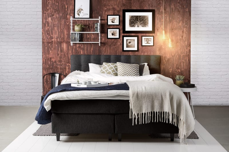 Grand Kontinentalseng 180x200 Sengepakke Svart - Svart - Møbler - Senger - Kontinentalsenger