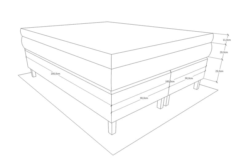 Grand Kontinentalseng 180x200 Sengepakke Svart - Svart - Møbler - Senger - Kontinentalsenger