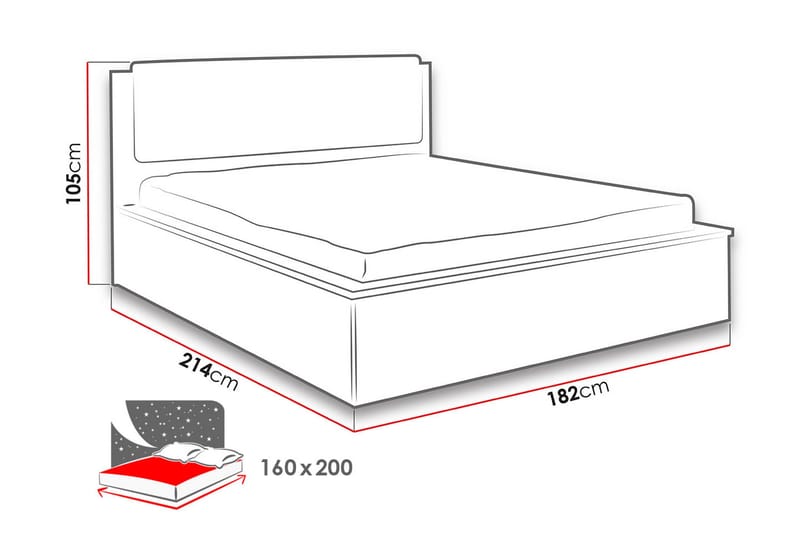 Najera Rammeseng 160x200 cm - Tre/Svart - Møbler - Senger - Sengeramme & sengestamme