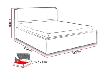 Najera Rammeseng 160x200 cm - Tre/Svart - Møbler - Senger - Dobbeltsenger