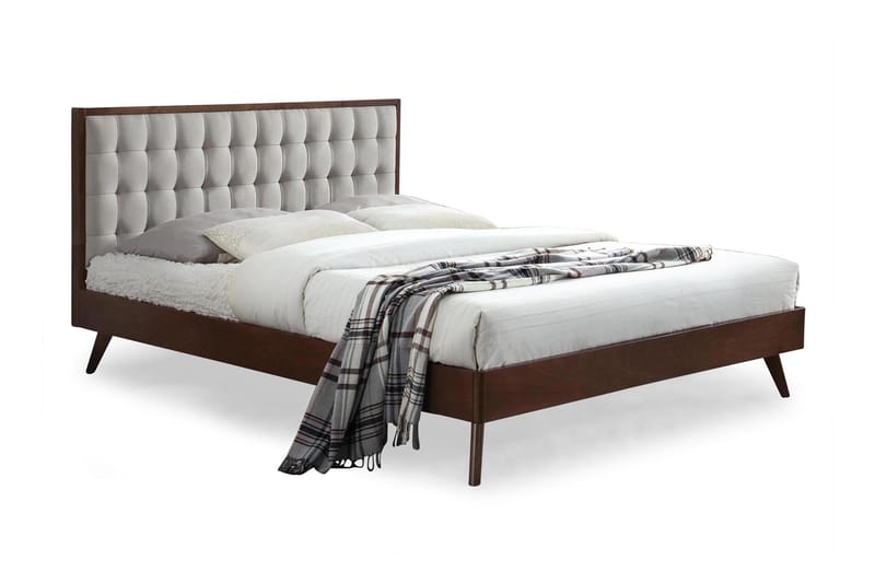 Solomo Rammeseng 160x200 - Beige/Valnøtt - Møbler - Senger - Rammeseng
