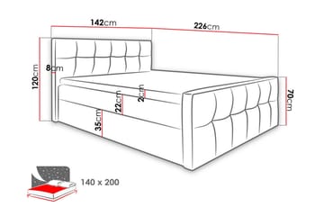 Doncaster Sengpakke Kontinentalseng 140x200 cm - Rød - Møbler - Senger - Komplett sengepakke