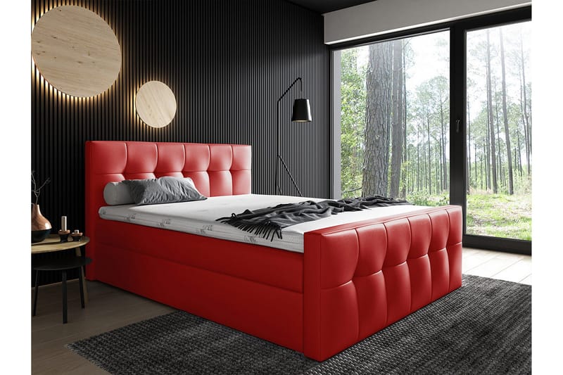 Doncaster Sengpakke Kontinentalseng 200x200 cm - Rød - Møbler - Senger - Komplett sengepakke