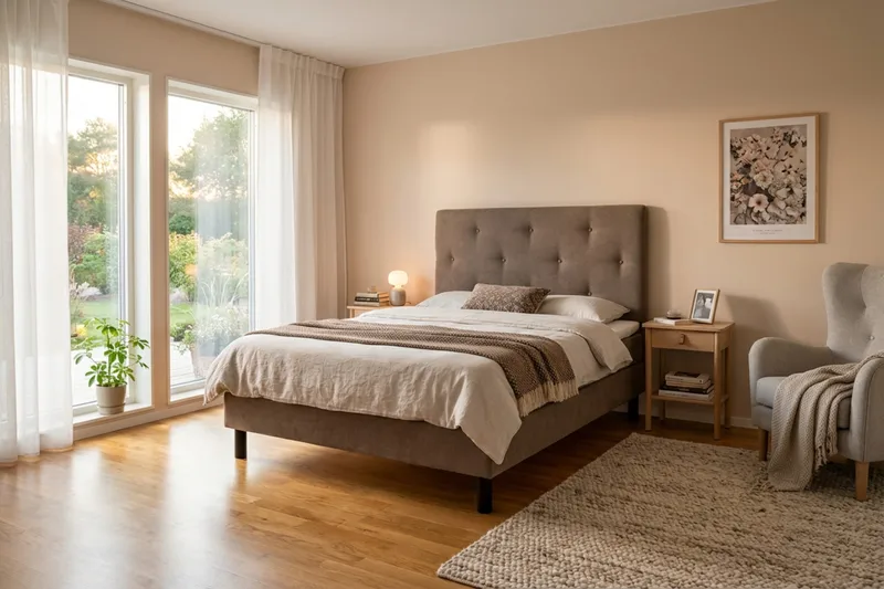 Dream Komplett Sengepakke 120x200 cm Asymmetriske knapper - Brun - Møbler - Senger - Kontinentalsenger