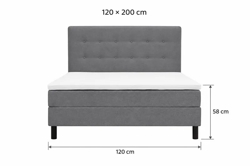 Dream Komplett sengepakke 120x200 cm - Grå - Møbler - Senger - Komplett sengepakke