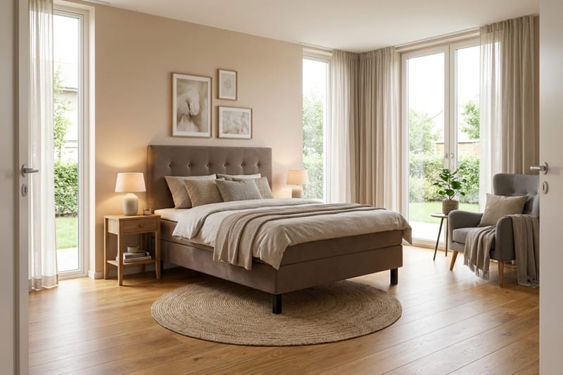 Dream Komplett Sengepakke 120x200 cm Knapper - Brun - Møbler - Senger - Kontinentalsenger