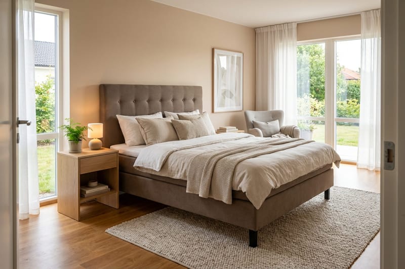 Dream Komplett Sengepakke 150x200 cm Knapper - Brun - Møbler - Senger - Kontinentalsenger