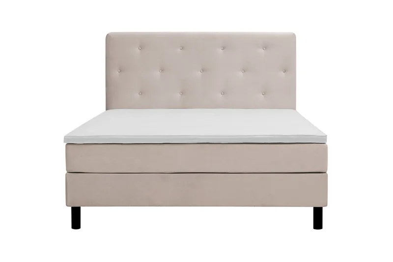 Dream Komplett Sengepakke 160x200 cm Asymmetriske knapper - Beige - Møbler - Senger - Kontinentalsenger
