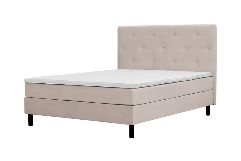 Dream Komplett Sengepakke 160x200 cm Asymmetriske knapper - Beige - Møbler - Senger - Kontinentalsenger