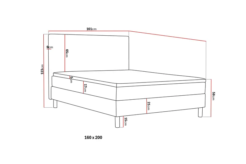 Dream Komplett Sengepakke 160x200 cm - Grå - Møbler - Senger - Kontinentalsenger