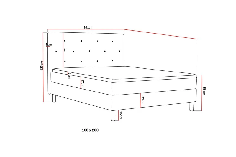 Dream Komplett Sengepakke 160x200 cm - Svart - Møbler - Senger - Kontinentalsenger