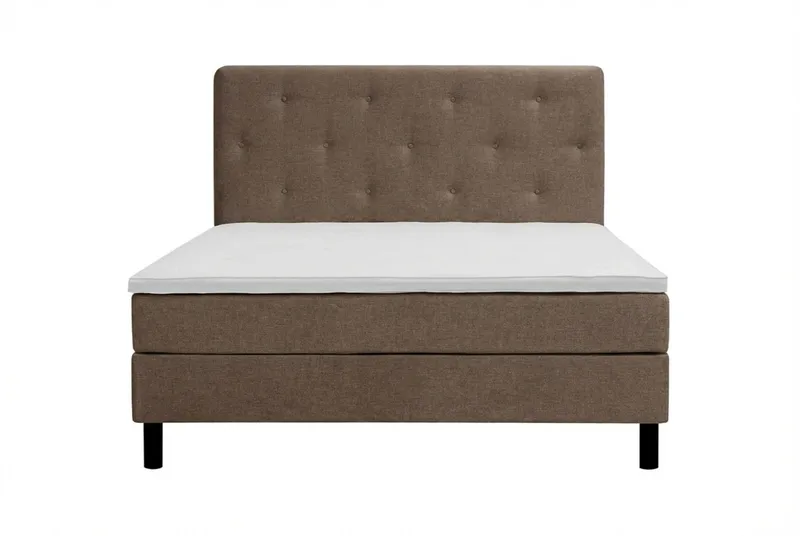 Dream komplett sengesett 160x200 cm asymmetriske knapper - Brun - Møbler - Senger - Kontinentalsenger