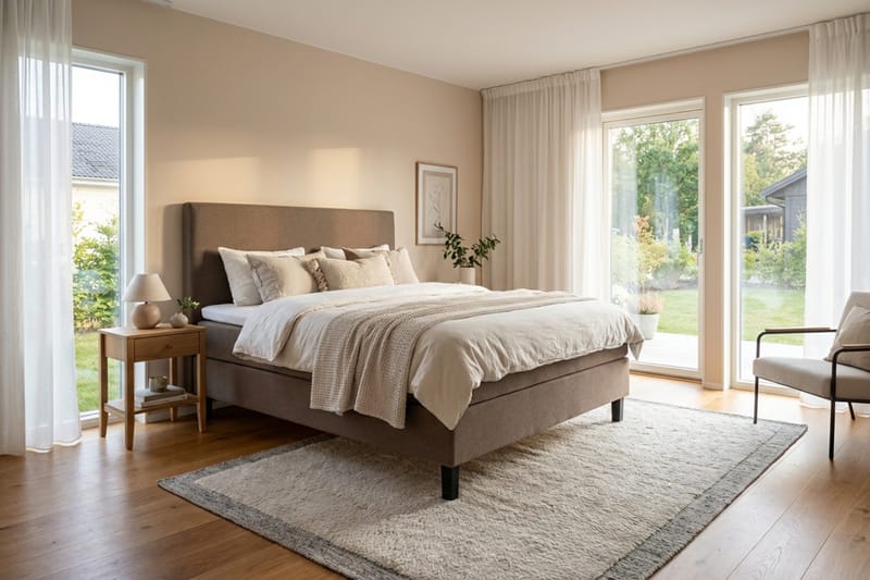 Dream komplett sengesett 160x200 cm glatt - Brun - Møbler - Senger - Kontinentalsenger