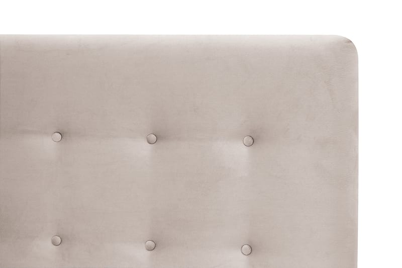 Dream Komplett Sengpakke med Knappet Sengegavl og Overmadrass – Kontinentalseng 120x200 cm i Stoff med Fasthetsgrad Medium - Beige - Møbler - Senger - Kontinentalsenger