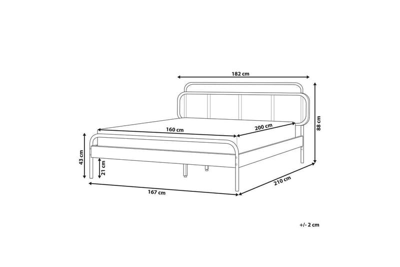 Dubbelsäng Beliani Boussicourt med lamellram 140x200 cm 160x200 - Møbler - Senger - Dobbeltsenger