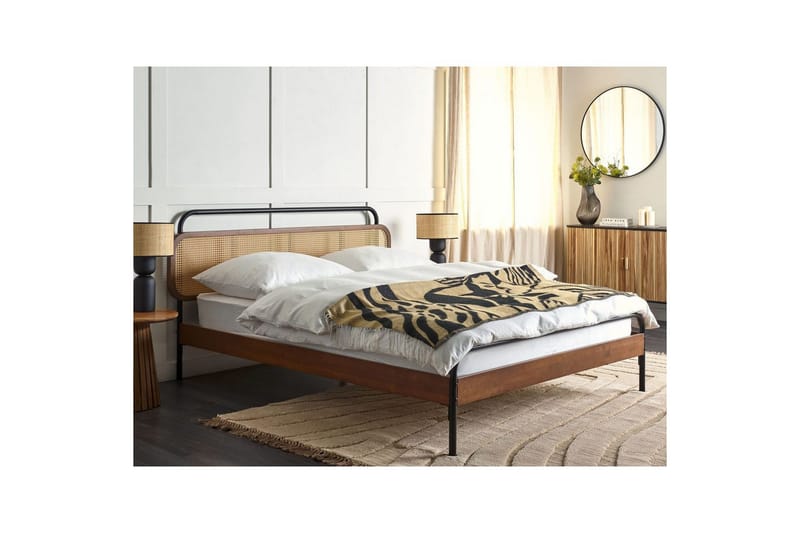 Dubbelsäng Beliani Boussicourt med lamellram 140x200 cm 160x200 - Møbler - Senger - Dobbeltsenger