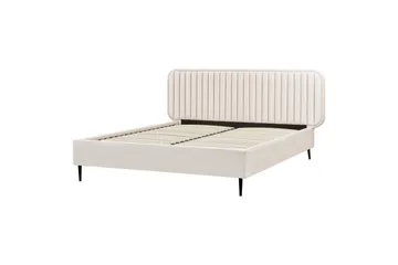 Dubbelsäng Beliani Brin med lamellram Beige-Svart, 140x200 cm Beige 160x200 - Møbler - Senger - Sengeramme & sengestamme
