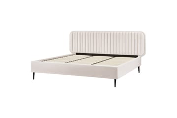 Dubbelsäng Beliani Brin med lamellram Beige-Svart, 140x200 cm Beige 180x200 - Møbler - Senger - Sengeramme & sengestamme