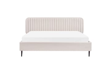 Dubbelsäng Beliani Brin med lamellram Beige-Svart, 140x200 cm Beige 180x200 - Møbler - Senger - Sengeramme & sengestamme