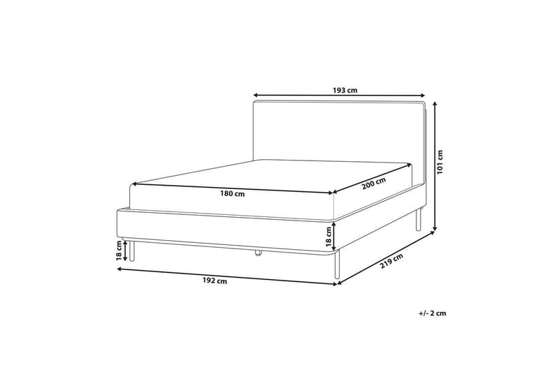 Dubbelsäng Beliani Corio med lamellram Beige-Svart, 140x200 cm Grey 180x200 - Møbler - Senger - Sengeramme & sengestamme