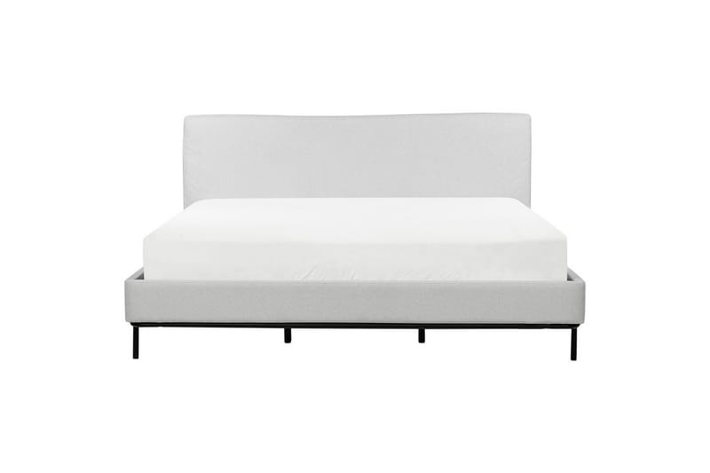 Dubbelsäng Beliani Corio med lamellram Beige-Svart, 140x200 cm Grey 180x200 - Møbler - Senger - Sengeramme & sengestamme