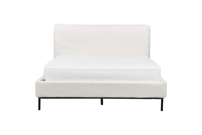 Dubbelsäng Beliani Corio med lamellram Beige-Svart, 140x200 cm White 140x200 - Møbler - Senger - Dobbeltsenger