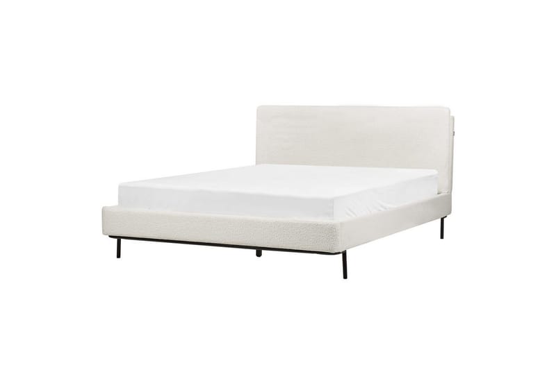 Dubbelsäng Beliani Corio med lamellram Beige-Svart, 140x200 cm White 160x200 - Møbler - Senger - Dobbeltsenger