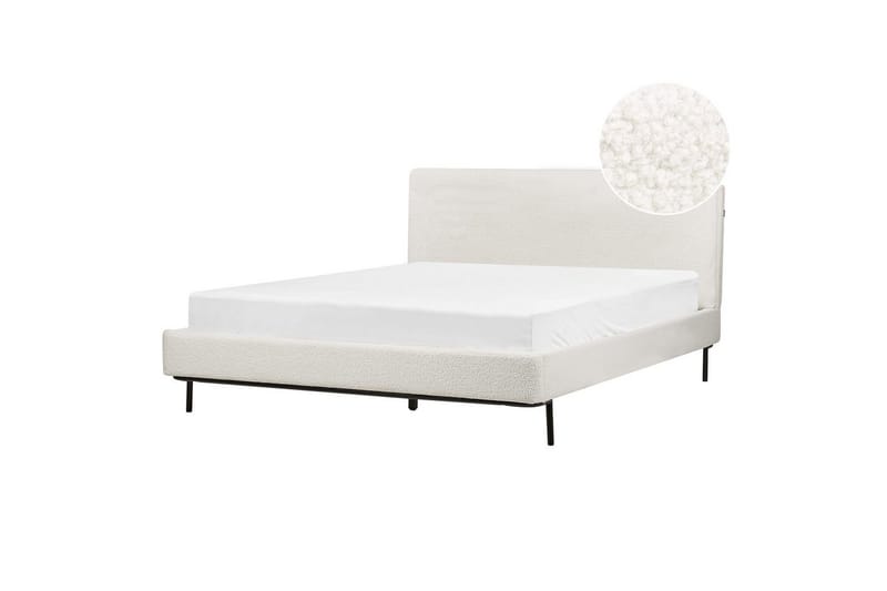 Dubbelsäng Beliani Corio med lamellram Beige-Svart, 140x200 cm White 160x200, undefined