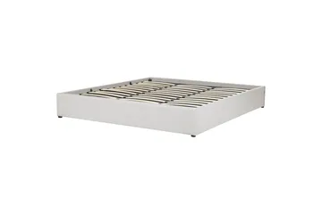 Dubbelsäng Beliani Dinan med lamellram Beige, 160x200 cm Grey 180x200 - Møbler - Senger - Sengeramme & sengestamme