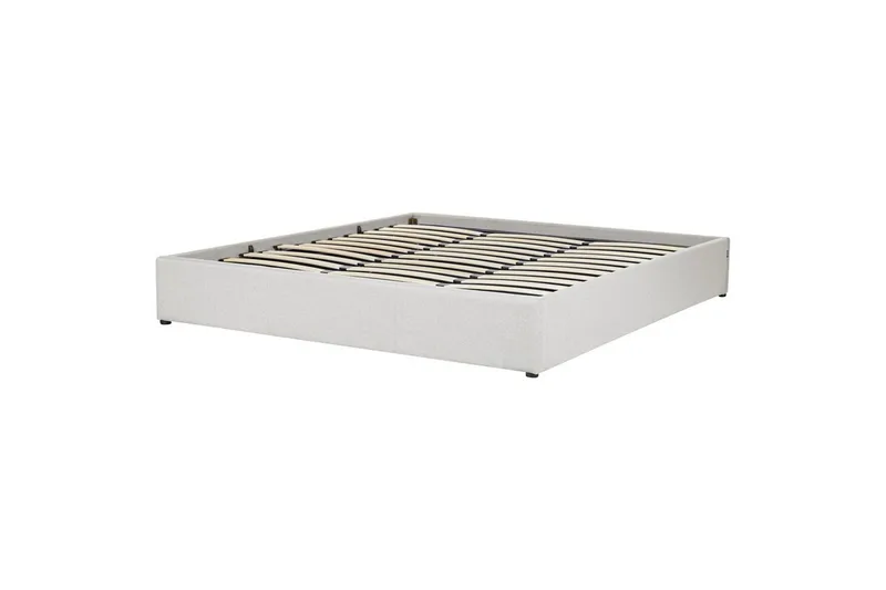 Dubbelsäng Beliani Dinan med lamellram Beige, 160x200 cm Grey 180x200 - Møbler - Senger - Sengeramme & sengestamme