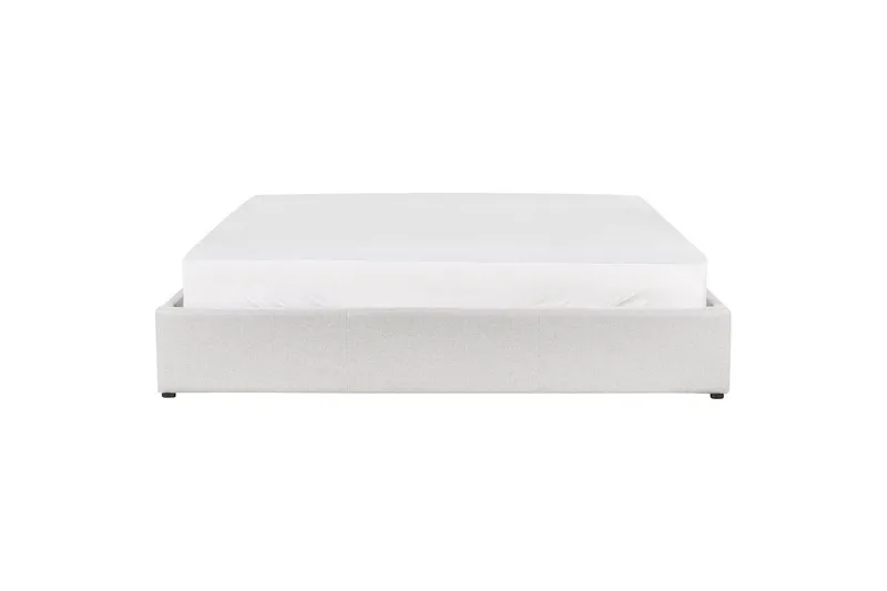 Dubbelsäng Beliani Dinan med lamellram Beige, 160x200 cm Grey 180x200 - Møbler - Senger - Sengeramme & sengestamme