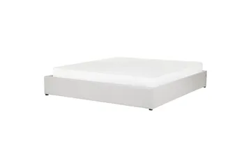 Dubbelsäng Beliani Dinan med lamellram Beige, 160x200 cm Grey 180x200 - Møbler - Senger - Sengeramme & sengestamme
