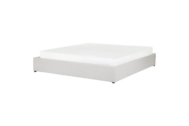Dubbelsäng Beliani Dinan med lamellram Beige, 160x200 cm Grey 180x200 - Møbler - Senger - Sengeramme & sengestamme