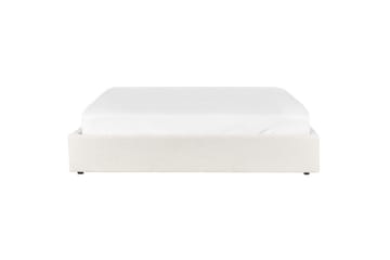Dubbelsäng Beliani Dinan med lamellram Beige, 160x200 cm White 180x200 - Møbler - Senger - Sengeramme & sengestamme