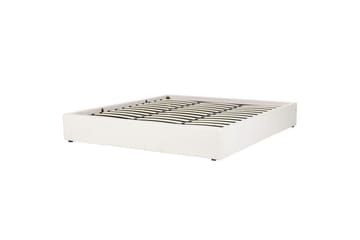 Dubbelsäng Beliani Dinan med lamellram Beige, 160x200 cm White 180x200 - Møbler - Senger - Sengeramme & sengestamme