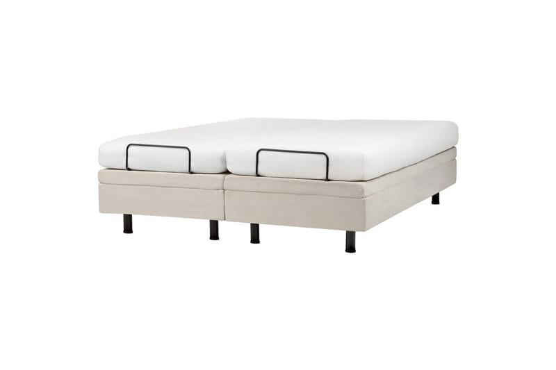 Dubbelsäng Beliani Duke II Beige-Svart, 160x200 cm Beige 160x200 - Møbler - Senger - Dobbeltsenger