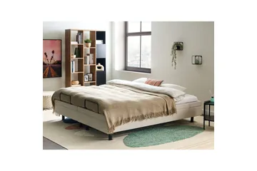 Dubbelsäng Beliani Duke II Beige-Svart, 160x200 cm Beige 180x200 - Møbler - Senger - Dobbeltsenger