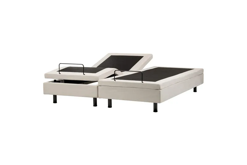 Dubbelsäng Beliani Duke II Beige-Svart, 160x200 cm Beige 180x200, undefined
